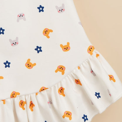 Ozzie - Printed Flutter Sleeve Pet Dress