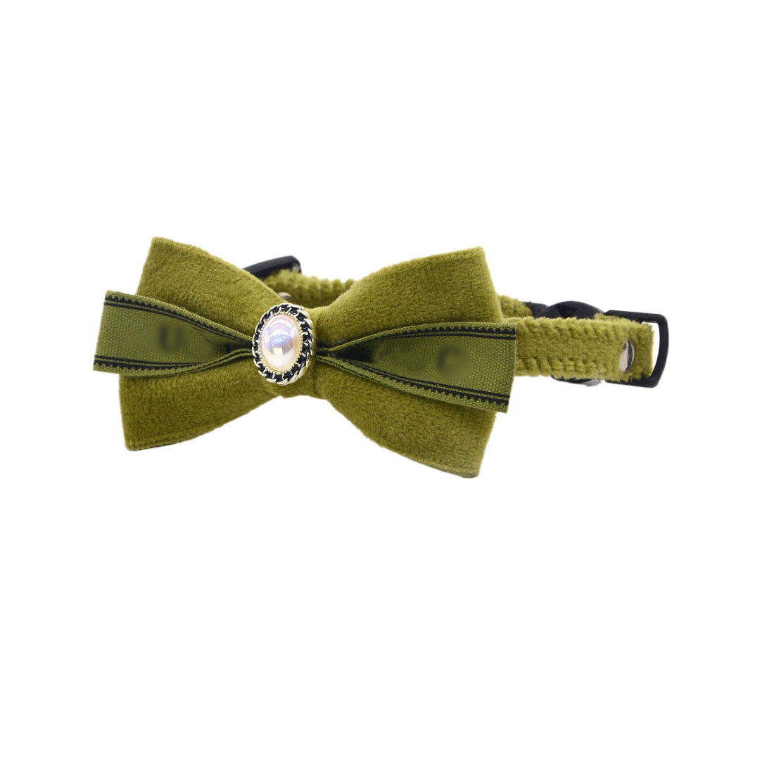 Mokka Ribbon Bow Breakaway Collar displayed flat highlighting ribbon and breakaway feature