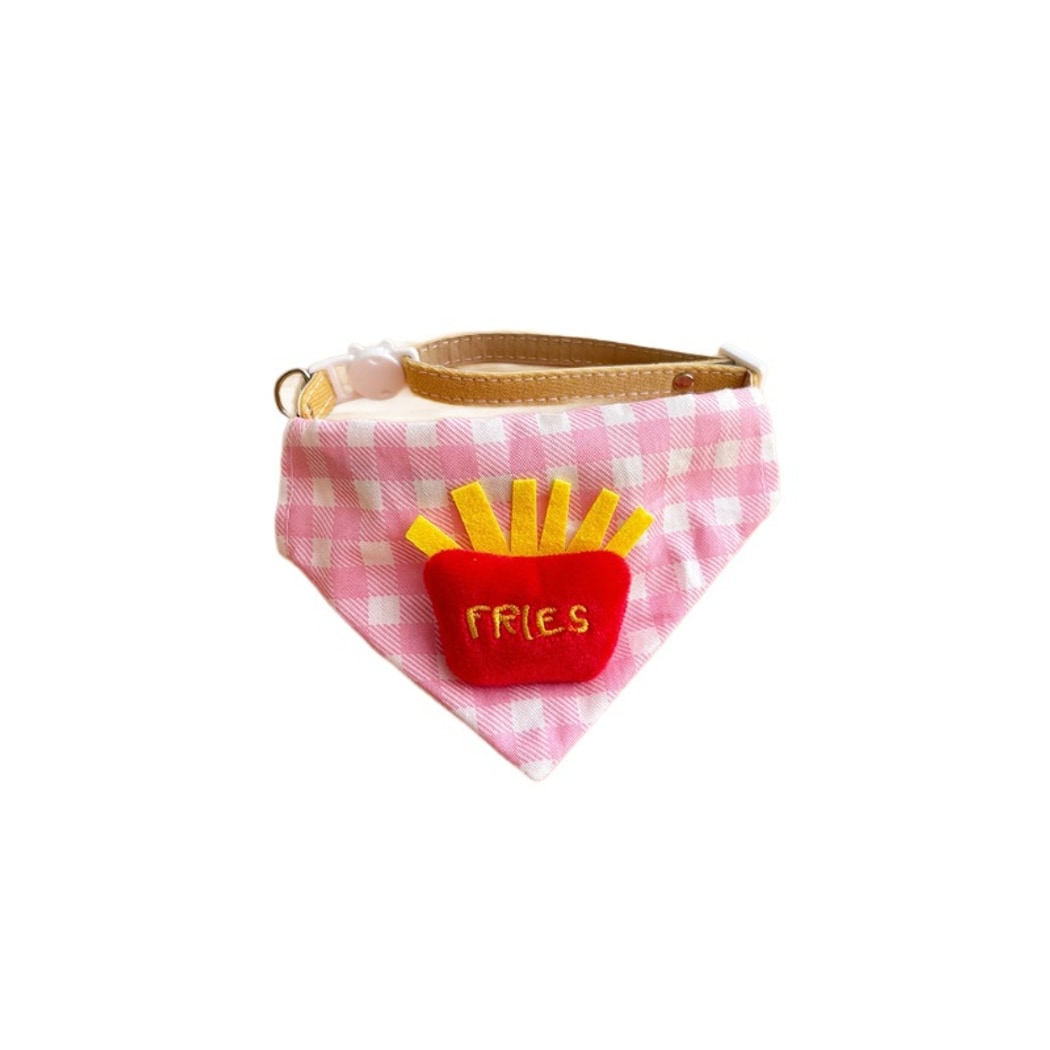 Mokka - Plaid Cartoon Cat Bandana Collar