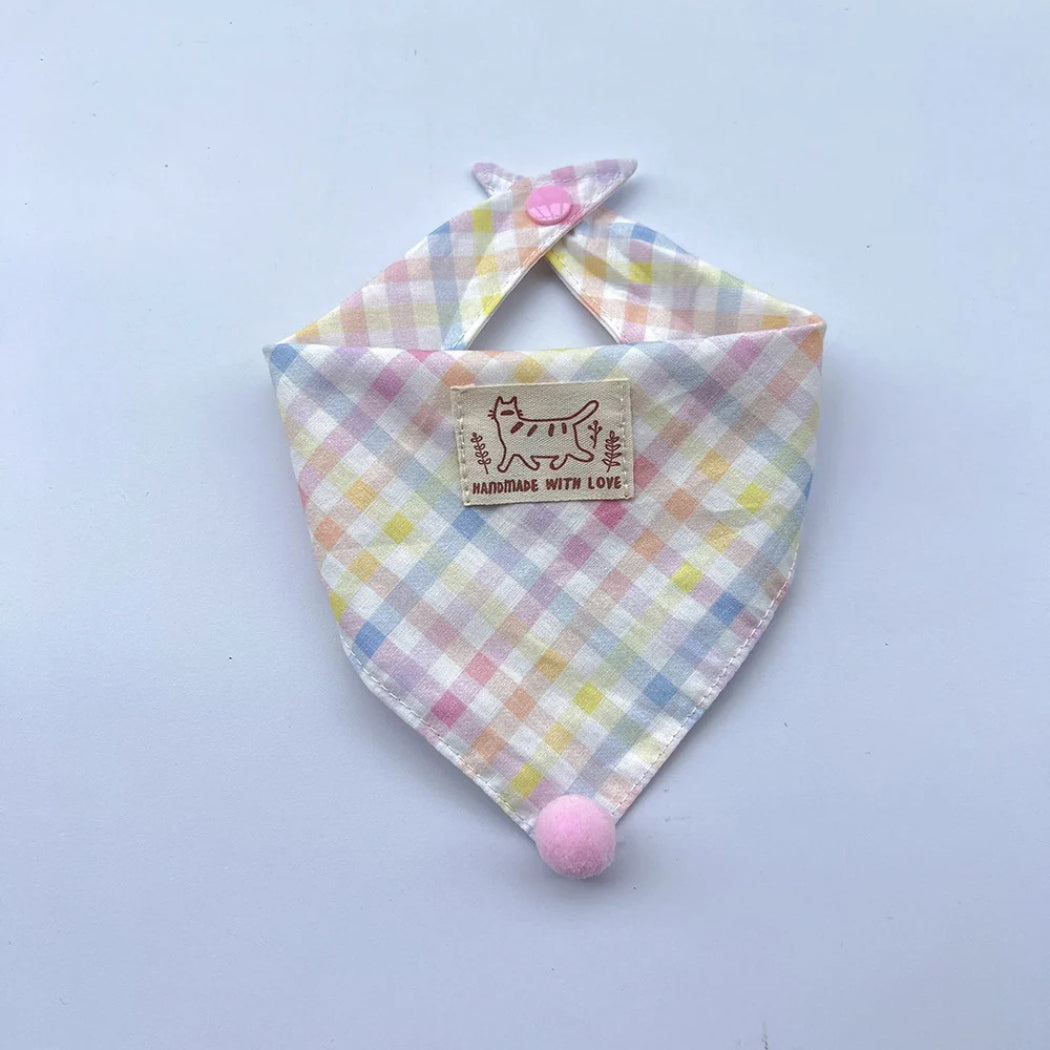 Mokka - Pastel Plaid Panel Cat Neckwear