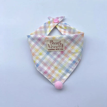 Mokka - Pastel Plaid Panel Cat Neckwear