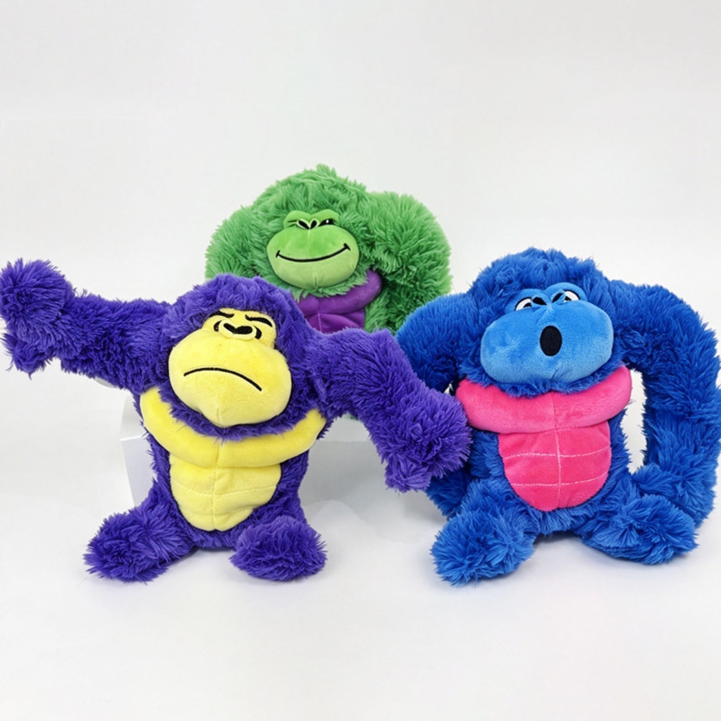 Petkin - Plush Gorilla Shaped Dog Squeaky Toy