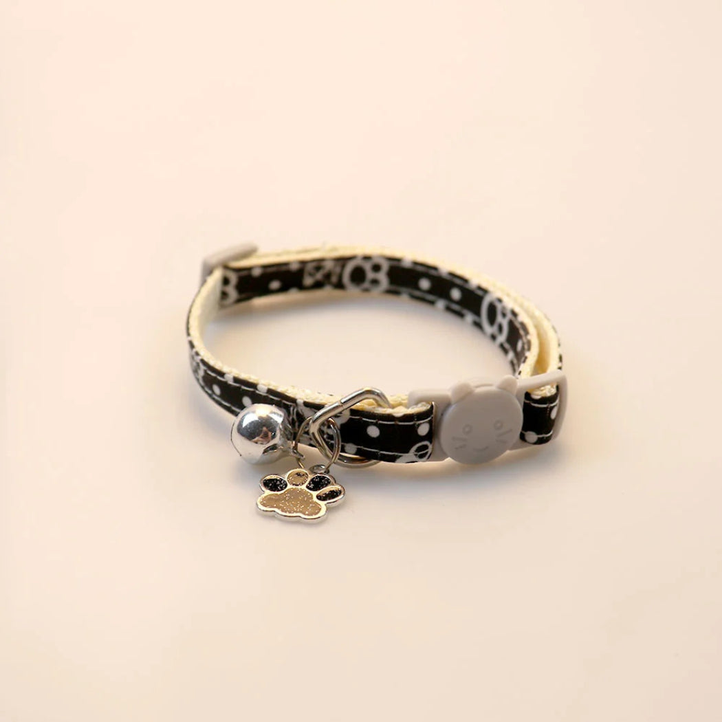 Mokka - Paw Print Bell Breakaway Cat Collar