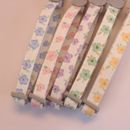 Mokka - Colorful Flower Charm Floral Print Cat Collar