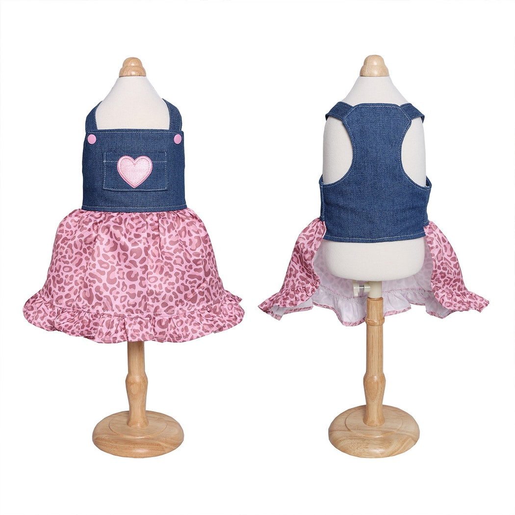 Ozzie - Heart Pocket Ruffle Hem Dog Dress