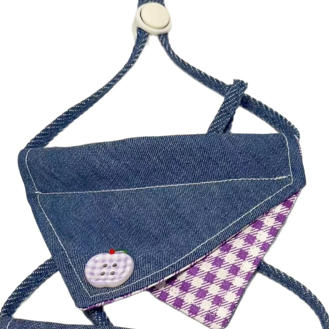 Mokka - Layered Gingham Bandana Pet Neckwear