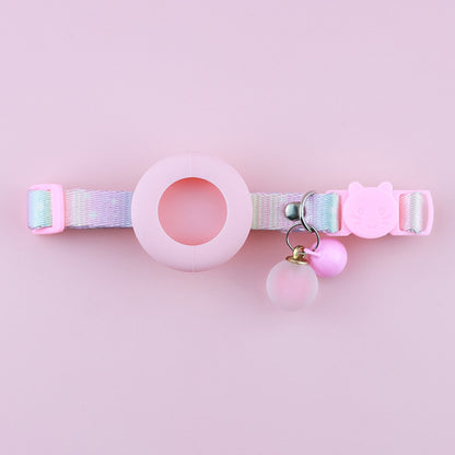 Mokka - Striped AirTag Holder Cat Collar with Bell