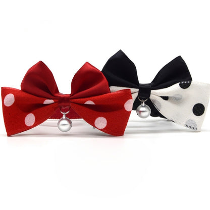 Side view of Mokka breakaway cat collar in brown with white polka dots