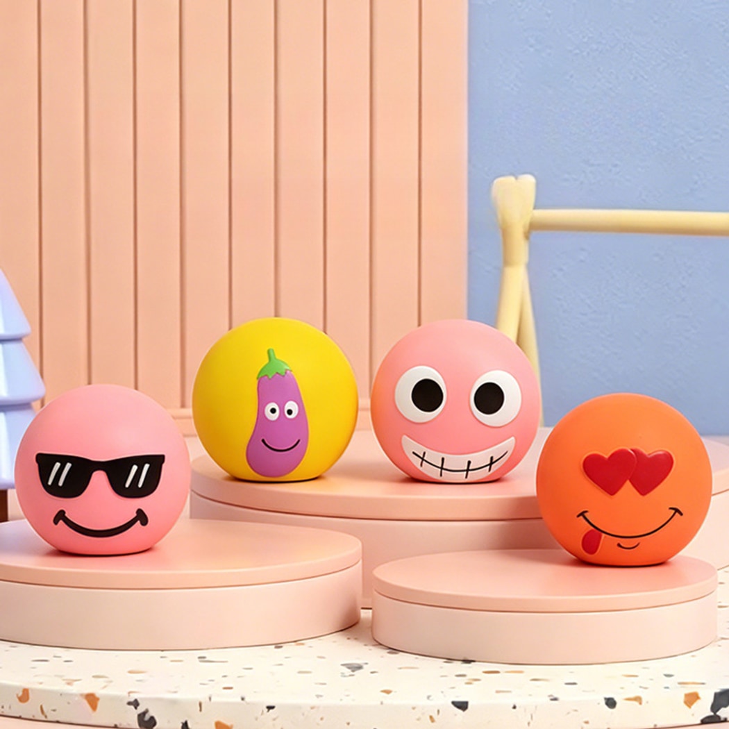 Petkin - Cartoon Smiley Squeaky Interactive Dog Toy
