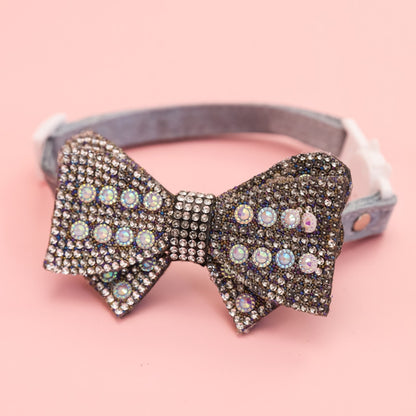 Mokka - Sparkly Bow Accent Pet Collar