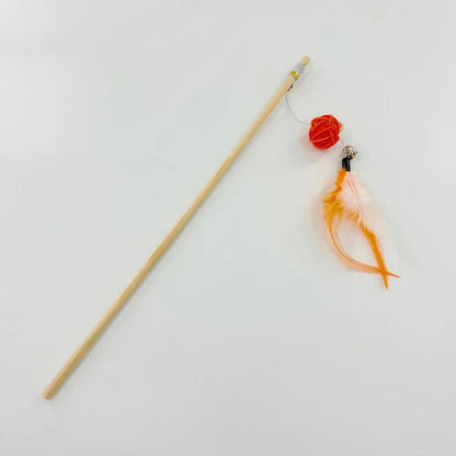 Moo - Feather Rattan Ball Cat Wand