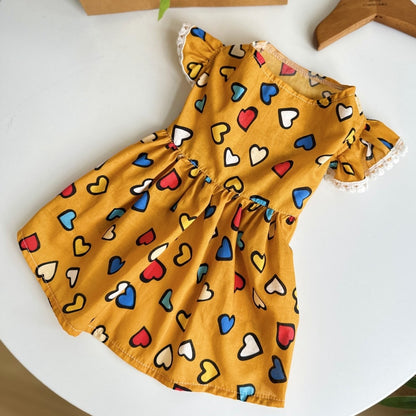 Ozzie - Colorful Heart Print Casual Dress for Pets