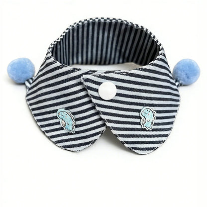 Mokka - Striped Pom Pom Pet Collar