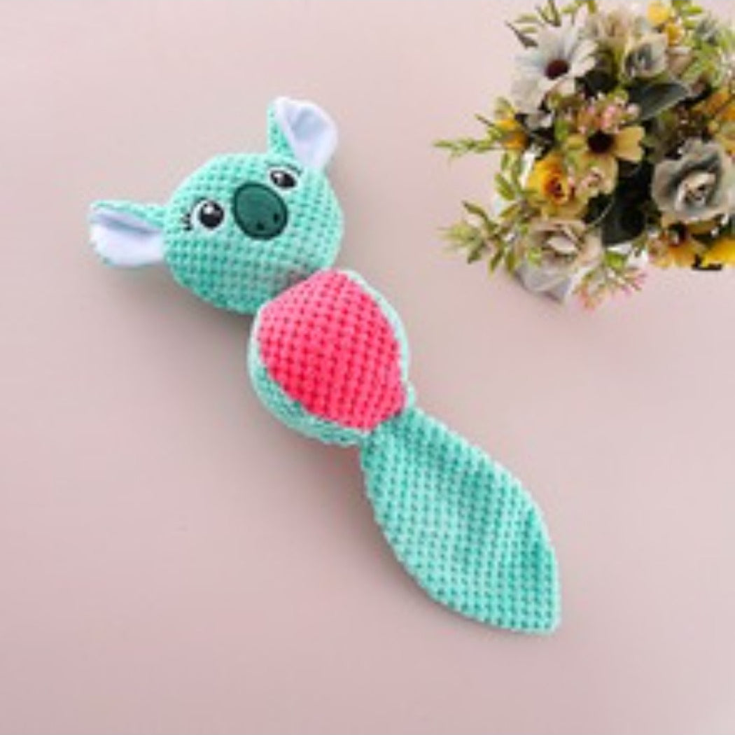 Petkin Long Tail Plush Pet Toy positioned to highlight its elongated tail