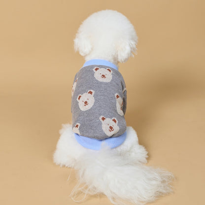 Ozzie - Bear Pattern Casual Dog Sweater Vest