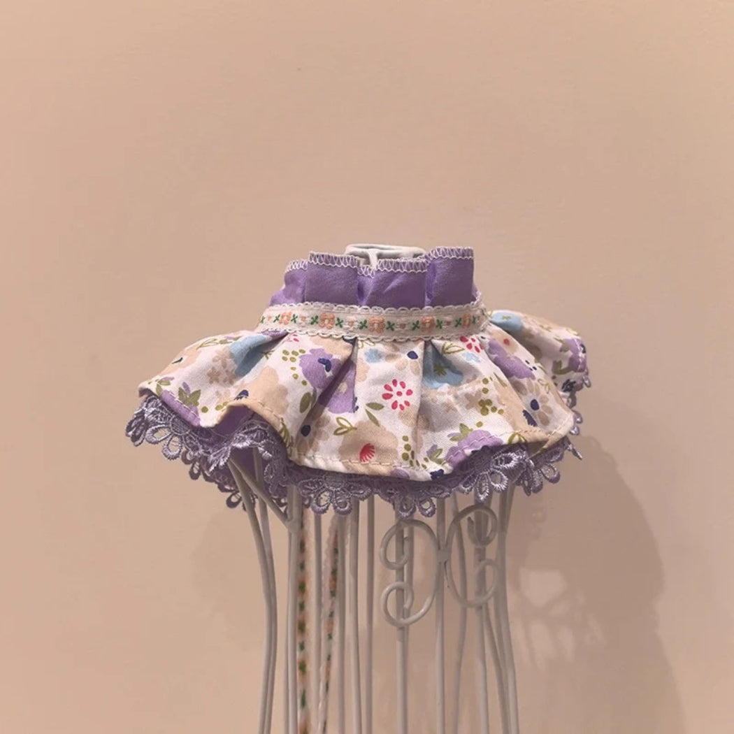 Mokka - Floral Layered Ruffle Cat Bib