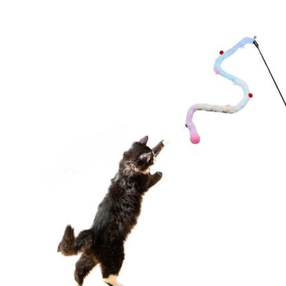 Moo - Fuzzy Strip Pom-Pom Wand Cat Toy