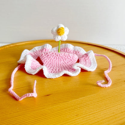 Ozzie - Flower Accent Ruffle Edge Pet Hat