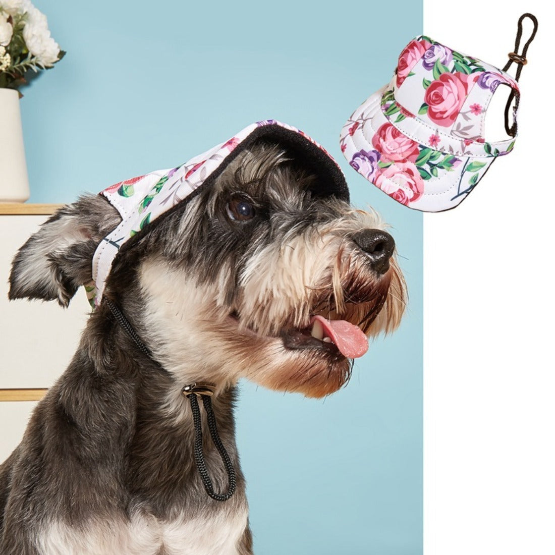 Ozzie Pattern Dog Baseball Cap displayed with casual outfit