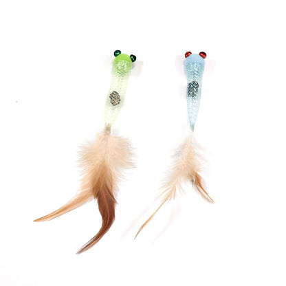 Moo - Feather Tail Bell Fish Interactive Cat Toy
