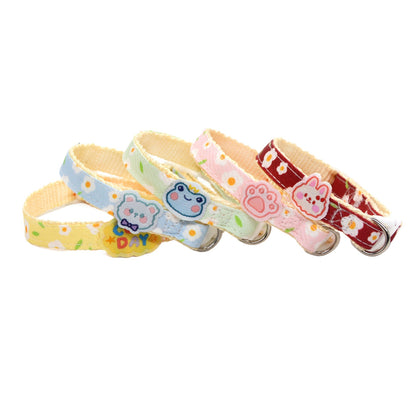 Mokka Daisy Charm Breakaway Cat Collar with white daisy charm on brown adjustable strap