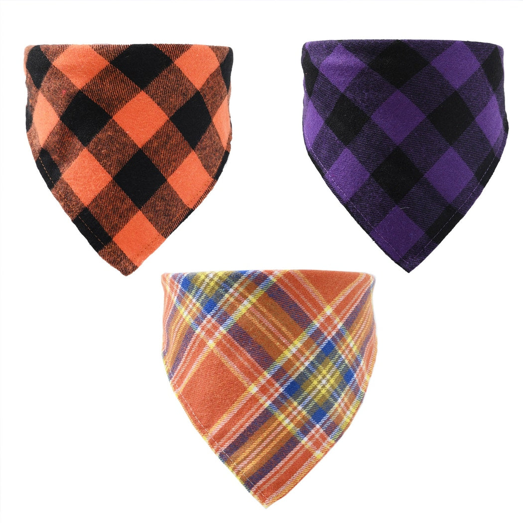 Halloweek - Plaid Halloween Pet Neck Scarf Bandana