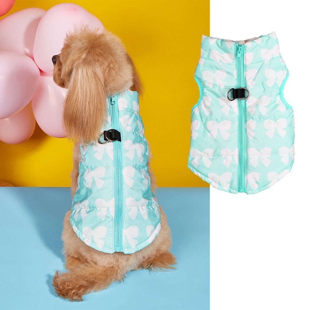 Ozzie - Bow Print Dog Vest With Leash Hole