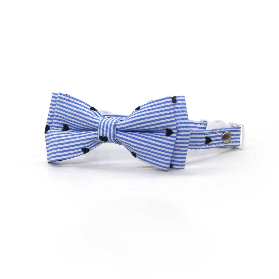Mokka striped bow breakaway cat collar in beige and brown tones