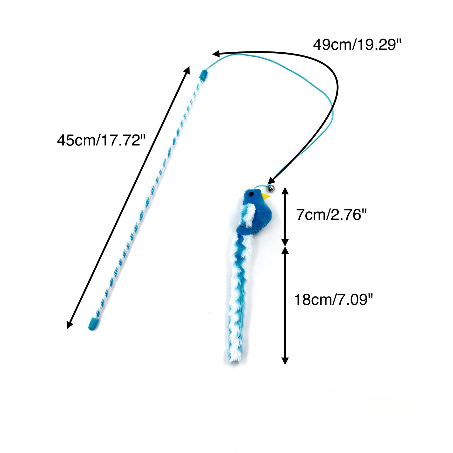 Moo - Long-Tailed Bird-Shaped Cat Teaser Stick