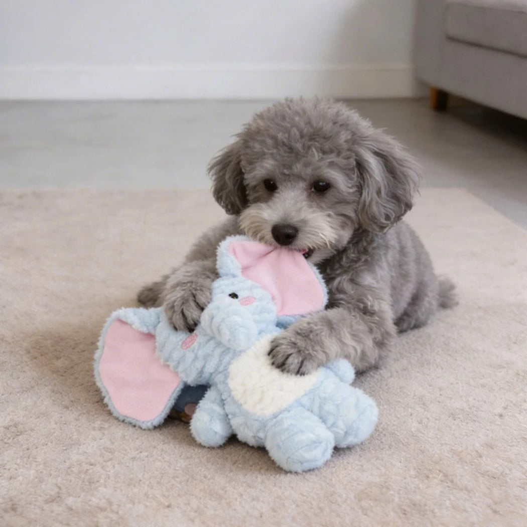 Petkin Blue Elephant Plush Dog Toy