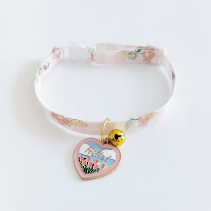 Mokka - Floral Bell Pendant Adjustable Cat Collar