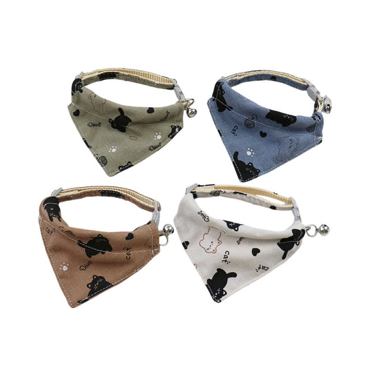 Mokka - Cartoon Cat Print Pet Bandana Collar