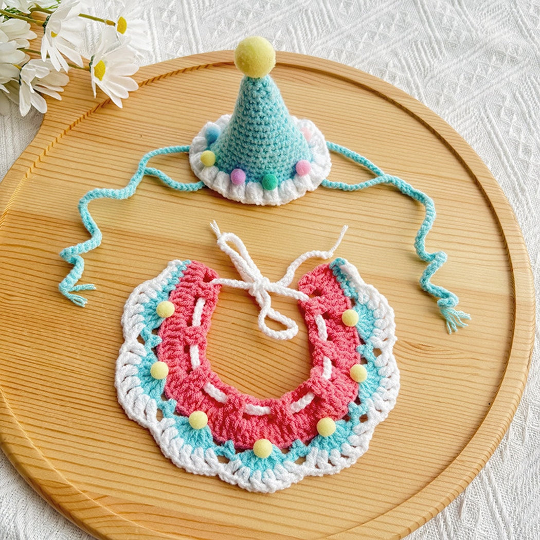 Ozzie - Ice Cream Pet Birthday Hat and Bib