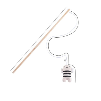 Moo - Plush Character Wand Cat Toy