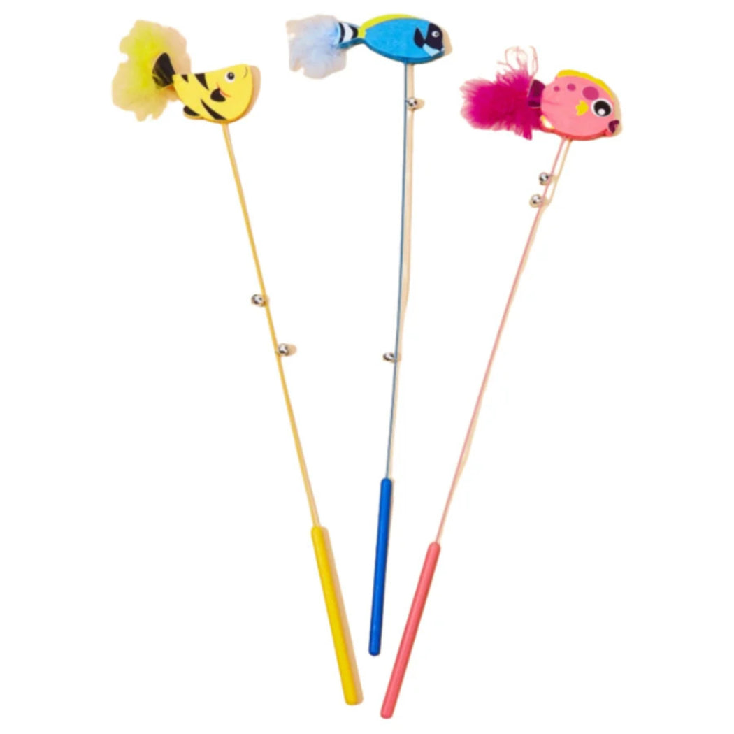 Moo - Colorful Fish Teaser Wand Cat Toy