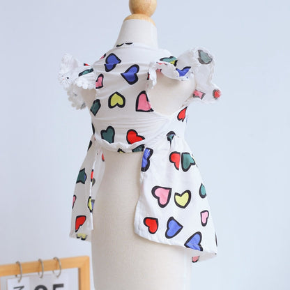 Ozzie - Colorful Heart Print Pet Dress