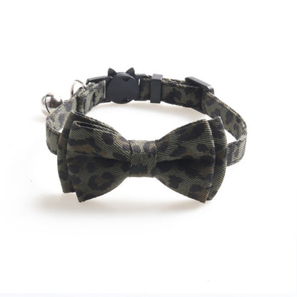 Mokka - Leopard Print Bow Tie Collar
