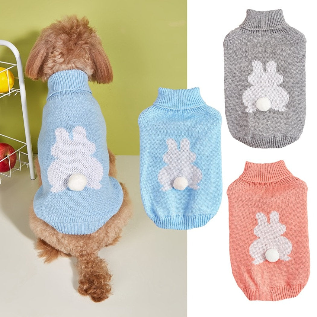 Ozzie - Turtleneck Rabbit Pattern Dog Cat Sweater