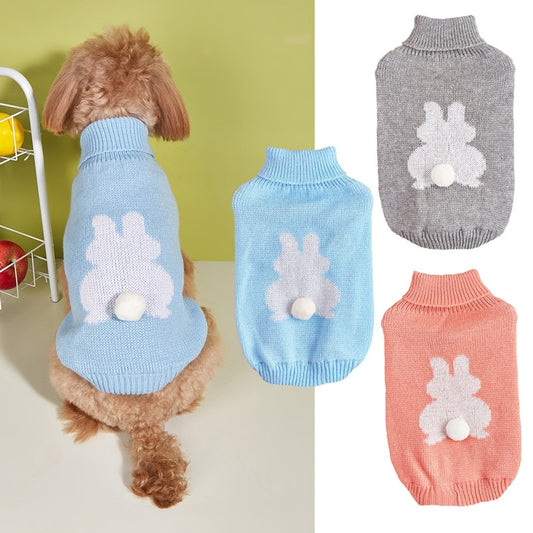 Ozzie - Turtleneck Rabbit Pattern Dog Cat Sweater