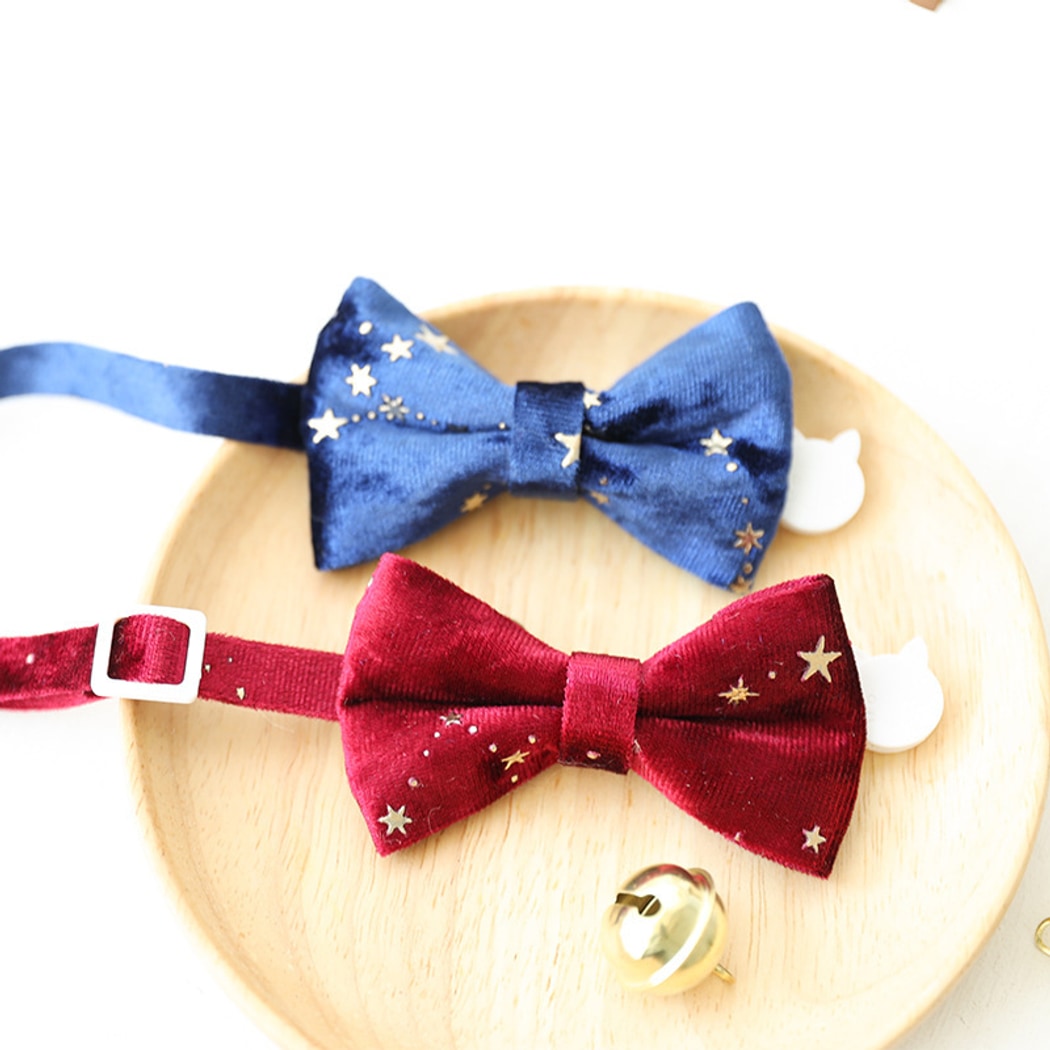 Mokka - Decorative Bow Tie Collar with Bell for Cats