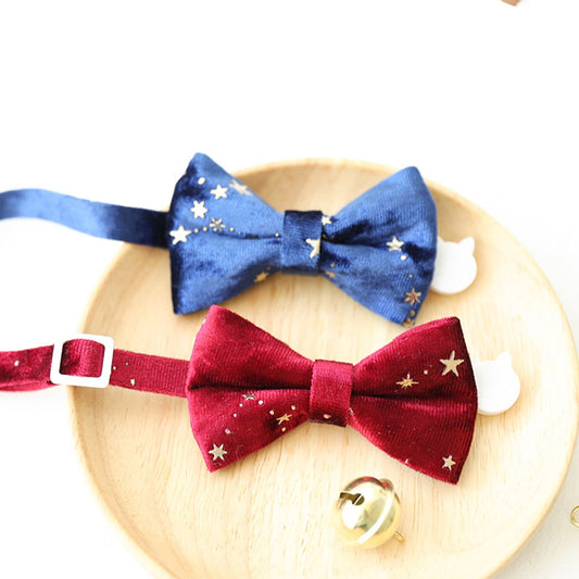 Mokka - Decorative Bow Tie Collar with Bell for Cats