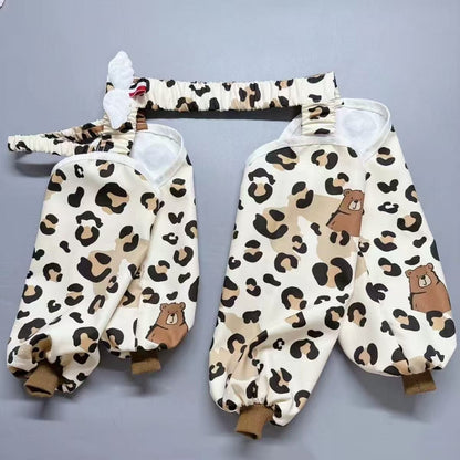 Ozzie - Leopard Print Dog Pants with Leg Covers