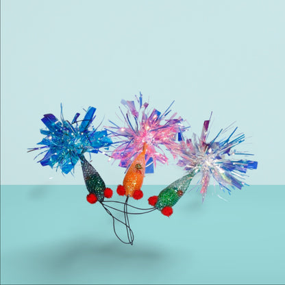 Moo - Sparkle Tinsel Pom Fish Cat Toy