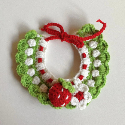 Mokka - Flower & Carrot Crochet Cat Collar