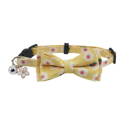 Mokka - Romantic Floral Bow Tie Cat Collar