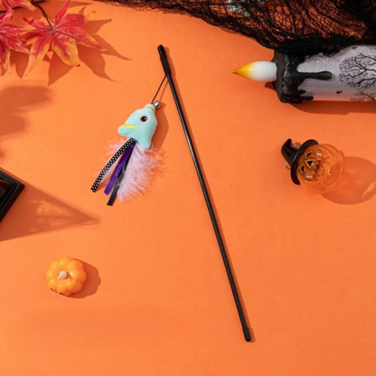 Moo - Halloween Bell & Feather Trim Cat Wand Toy