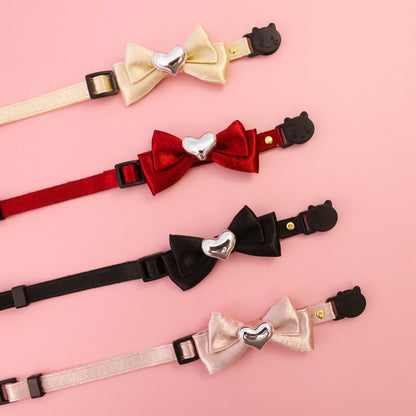 Mokka - Decorative Heart Accent Cat Bow Tie Collar