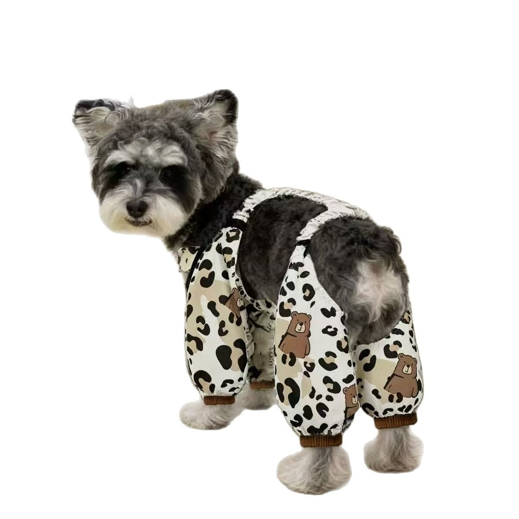 Ozzie - Leopard Print Dog Pants with Leg Covers