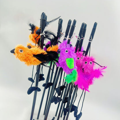 Moo - Feathered Bird Cat Wand – Interactive Teaser Toy for Active Play