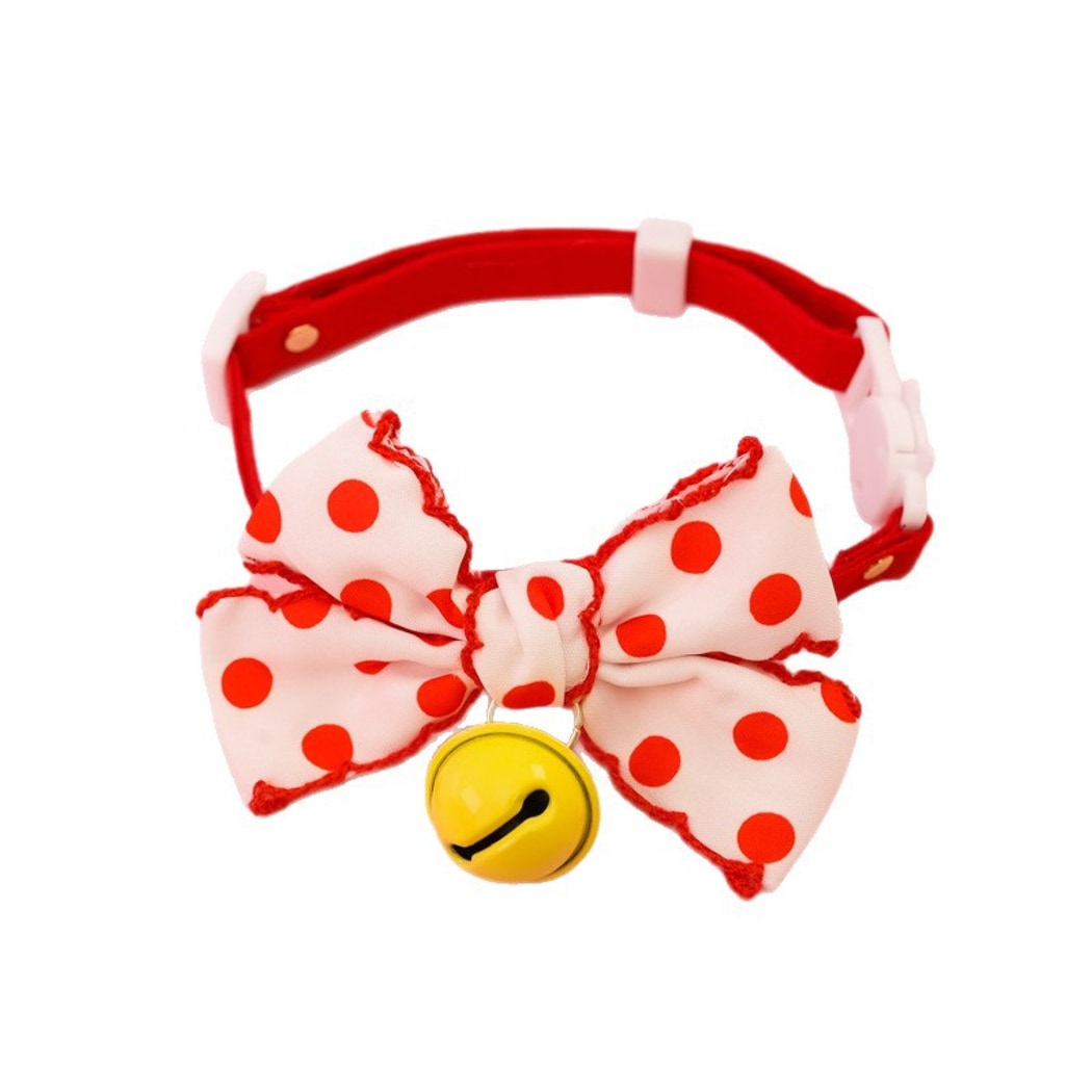 Mokka - Polka Dot Bow Bell Cat Collar